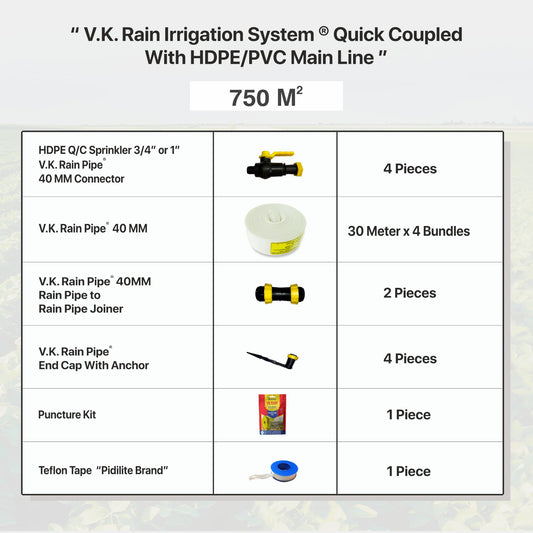 V.K. Rain Irrigation System Compatible with HDPE Sprinkler Quick Coupled - 19 MM